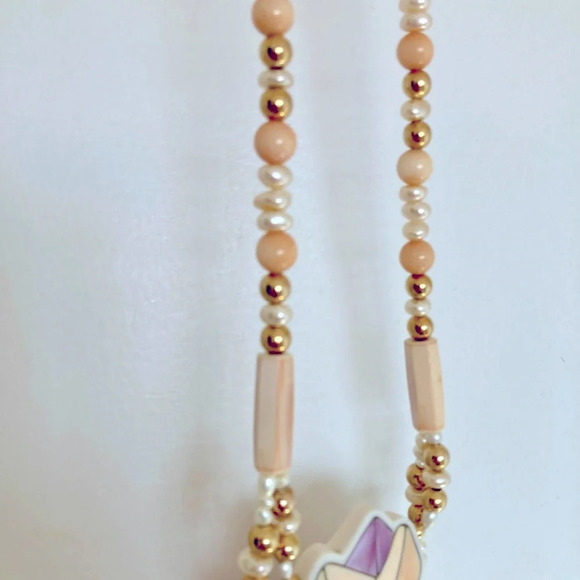 Vintage Karla Jordan Flower Pendant Statement Necklace - Picture 5 of 12